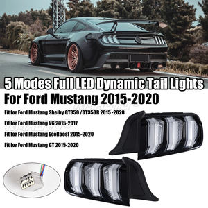 Feux arrière version US pour Ford Mustang 2015-2020, 5 modes, entièrement LED dynamiques, lentille fumée, feu stop, clignotant, ensemble complet - Product Image 1