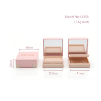 Boîte à cosmétiques carrée portable double couche vide OEM ODM en gros, personnalisable avec logo et couleur pour fards à joues et illuminateurs