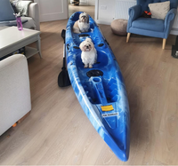Kayak Biplace Rigide 12,8 pieds pour la Pêche, Assis sur le Dessus, Canot à Pagaie Tandem, Prix Compétitif CE pour Débutants et Location de Kayaks