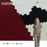 Stock Lot Beaucoup De Couleurs 2/2 Sergé 72% Polyester 21% Rayonne 7% Spandex Tissu Pour Scrubs Médicaux Uniforme