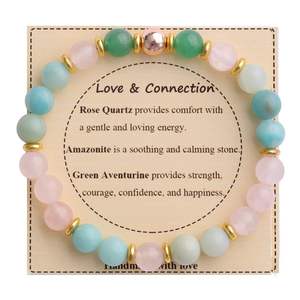 Wanita 8mm rantai elastis batu alami bermanik-manik untuk Gelang dengan kristal inspirasional liburan hadiah perhiasan Fashion - Product Image 4