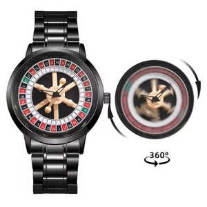 New Black <b>Playing</b> <b>Card</b> Wheel Quartz Watch Gambling Watch Dial Men's High-end Fashion Sports Watch Alloy High-quality Wholesale - Product Image 6