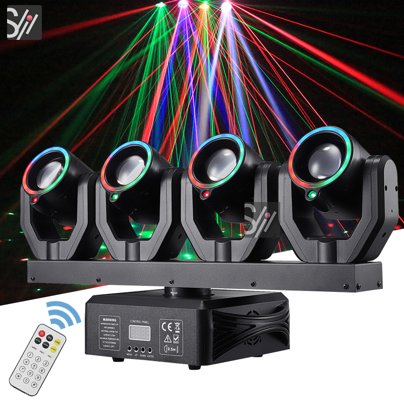 150W LED Beam Moving Head DJ Lights Full Color DMX512 Disco Party Mobile RGBW Stage Equipment Light for Nightclub Event Wedding