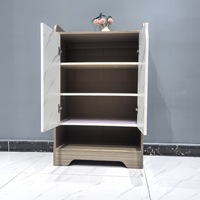 Meuble à chaussures métallique double porte multi-niveaux au design moderne pour l'entrée du salon
