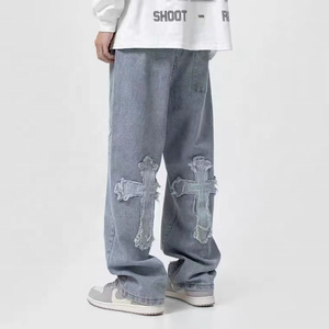 <span class=keywords><strong>Uomo</strong></span> Streetwear <span class=keywords><strong>Jeans</strong></span> larghi pantaloni Cross Hip Hop <span class=keywords><strong>uomo</strong></span> pantaloni larghi donna <span class=keywords><strong>Jeans</strong></span> <span class=keywords><strong>Boyfriend</strong></span> oversize <span class=keywords><strong>Jeans</strong></span> Denim - Product Image 1