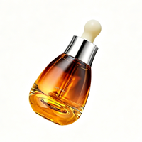 Flacon cosmétique en verre transparent avec compte-gouttes à tête ronde, capacité de 30 ml, couleur personnalisée, emballage en carton imprimé à l'écran, crème pour le visage, soin de la peau