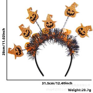 Diadema de tela de Halloween con diseño de <span class=keywords><strong>calabaza</strong></span>, araña y calavera, de alta calidad, divertida, para fiestas temáticas de Halloween y festivales de fantasmas. - Product Image 2