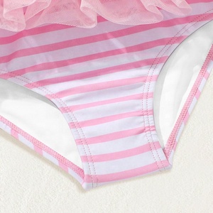 2025 nuevo conjunto de traje de baño de una pieza, traje de baño Halter de gasa espumosa para niñas transfronterizas, natación pequeña y mediana para niños - Product Image 4