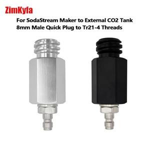 Adaptateur CO2 8 mm à connexion rapide en alliage d'aluminium argent/noir OEM pour machine à soda et appareils à eau gazeuse - Product Image 1