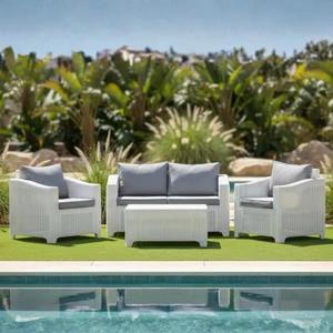 Conjunto de Sofás Seccionales de Ratán Curvos y Redondos, Ergonómicos y de Lujo, con Cojines Removibles Resistentes a la Intemperie para Jardín, Villa o Terraza - Product Image 3