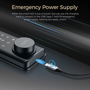 Arpha Tuya APP Electronic Fingerprint Hotel Black Smart Deadbolt <strong>Door</strong> <strong>Locks</strong> Waterproof Gate Home Outdoor Smart <strong>Lock</strong> With <strong>Handle</strong> - Product Image 4
