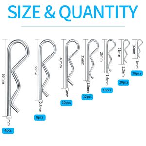 Kit d'assortiment de broches en acier inoxydable, 100 pièces, différentes tailles, pour la réparation automobile et la construction - Product Image 5