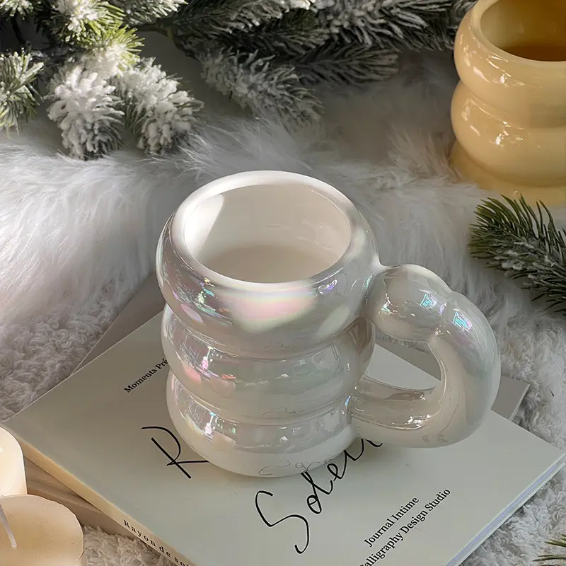 Design personalizzato unico grande forma di ciambella multi-colorata tazza di caffè nordico ceramica tazza personalizzata per il regalo