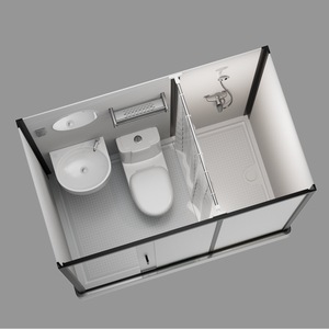 Unidad de Baño Prefabricada Moderna, Ecológica, Fácil de Limpiar, Todo en Uno, para RV, Ducha, Inodoro, Portátil, Rectangular, de Cerámica - Product Image 4