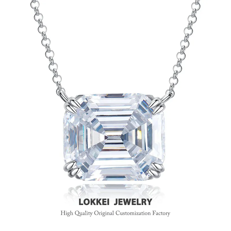 Новый розовый 14*16 мм Высокоуглеродистый бриллиант кулон ожерелье 925 стерлингового серебра ювелирные изделия
