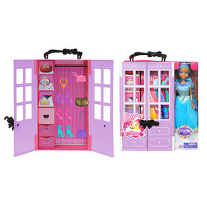 Princess Fashion <b>Doll</b> Wardrobe Carry Case with Clothes <b>Accessories</b> Shoes Purses for Girls 3+ Years - Product Image 2