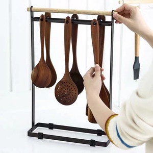 Japanese Style <b>Kitchen</b> Utensil <b>Rack</b> No Drill Multi Functional Spatula Holder Household Storage Organizer Rectangle Design - Product Image 2