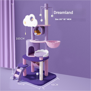 Jouets pour animaux de compagnie de luxe modernes, grande tour multi-niveaux en bois, arbre à gratter et à grimper pour animaux de compagnie - Product Image 3