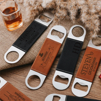 Ouvre-bouteille enduit de cuir PU personnalisé de haute qualité pour l'impression par sublimation Faux ouvre-bière portables pour la fête