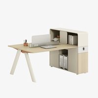 Bureau informatique en bois stable, personnalisé, moderne, durable, écologique, avec cloison ouverte, pour poste de travail de personnel de bureau, usage commercial, intégré