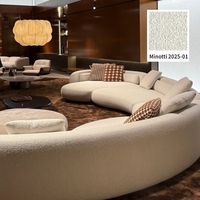 Tissu d'ameublement extensible confortable et luxueux en bouclette, teint en fil, mélange laine, viscose et coton, pour canapé et textiles de maison