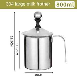 Distributeur de crème fouettée <span class=keywords><strong>manuel</strong></span> en acier inoxydable 304, mousseur à lait pour café et cappuccino, mousseur à lait - Product Image 6