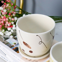 Pots à fleurs en céramique écologiques de style chinois pour Noël, petits pots pour plantes succulentes, cactus, herbes, jardin domestique, avec trou de drainage