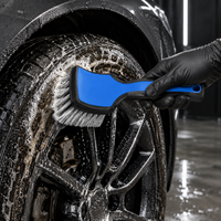 Brosse de nettoyage de pneus de voiture ATUO TIGER bleue et noire, brosse de nettoyage de tapis, brosse à récurer les pneus, brosse de detailing automobile