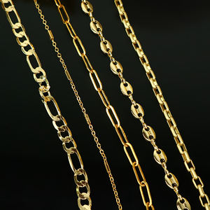 Chaîne <span class=keywords><strong>de</strong></span> grains <span class=keywords><strong>de</strong></span> <span class=keywords><strong>café</strong></span> <span class=keywords><strong>en</strong></span> laiton plaqué <span class=keywords><strong>or</strong></span> 18k, 1 mètre BCL1213, brillant, chaîne plate, figaro, bijoux - Product Image 1