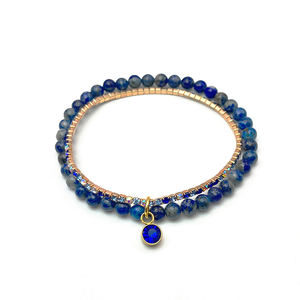 Bracelet en pierre naturelle de 4mm & Lnsert Drill Bracelet Set Bling Girl Jewelry Elastic Shinning Teniss Bracelets Set - Product Image 6