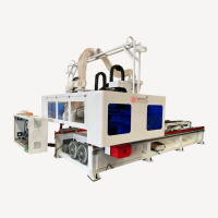 Scie de profilage de porte industrielle CNC à 4 côtés Machine automatique de découpe et de coupe de bord de porte en bois