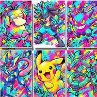 Cartes Métalliques Inspirées de l'Art Fan Art Chinois Pokémon, Étui en Acrylique, Articles de Collection Premium pour les Collectionneurs, Jeux de Société