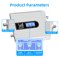 Amplificateur de signal 4G LTE Tri-bande 900/1800/2100 MHz 2G 3G GSM 22 dBm pour usage domestique et automobile, gain de 60-75 dB, couverture de plus de 300 m