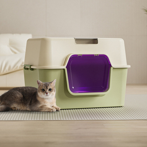 Extra-Large Semi-Enclosed <b>Cat</b> Litter <b>Box</b> - Anti-Tracking Open <b>Cat</b> Toilet Wholesale - Product Image 3