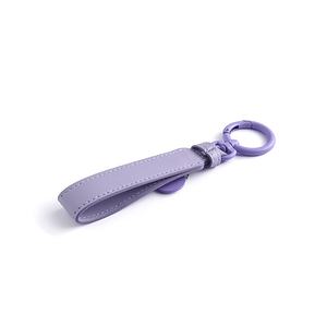 Hot Selling 2024 Purple Color <b>Personalized</b> PU Leather Plain <b>Keychain</b> - Product Image 5