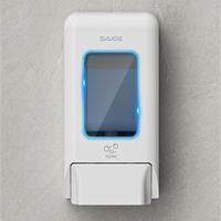 Distributeur de savon pour les mains à double mousse moderne de 1200 ml, rechargeable, en ABS, à fixation murale, pour hôtels et hôpitaux commerciaux