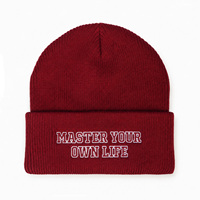 Gorros de Punto Personalizados al por Mayor, Color Sólido, Estilo Casual, con Puño, Logotipo Bordado para Equipos Deportivos