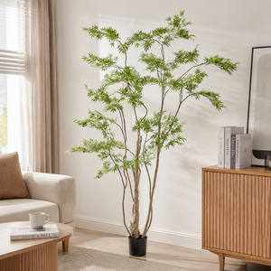Arbre artificiel réaliste en pot, style érable japonais, avec tronc fin, plante verte artificielle pour la décoration intérieure, la maison et l'hôtel - Product Image 2