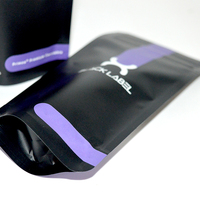 Pochette debout de couleur unie brillante avec impression personnalisée sacs en plastique mat emballage alimentaire en feuille d'aluminium noir mat