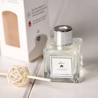 Ensemble diffuseur de parfum en verre carré de luxe pour la maison, avec fleurs Sola et boîte cadeau décorative pour fenêtre – Vente en gros