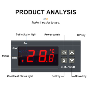 STC-1000 OEM Temperature <b>Control</b> Switch Heating <b>Thermostat</b> LED Display 0.1C Resolution for Seafood - Product Image 2