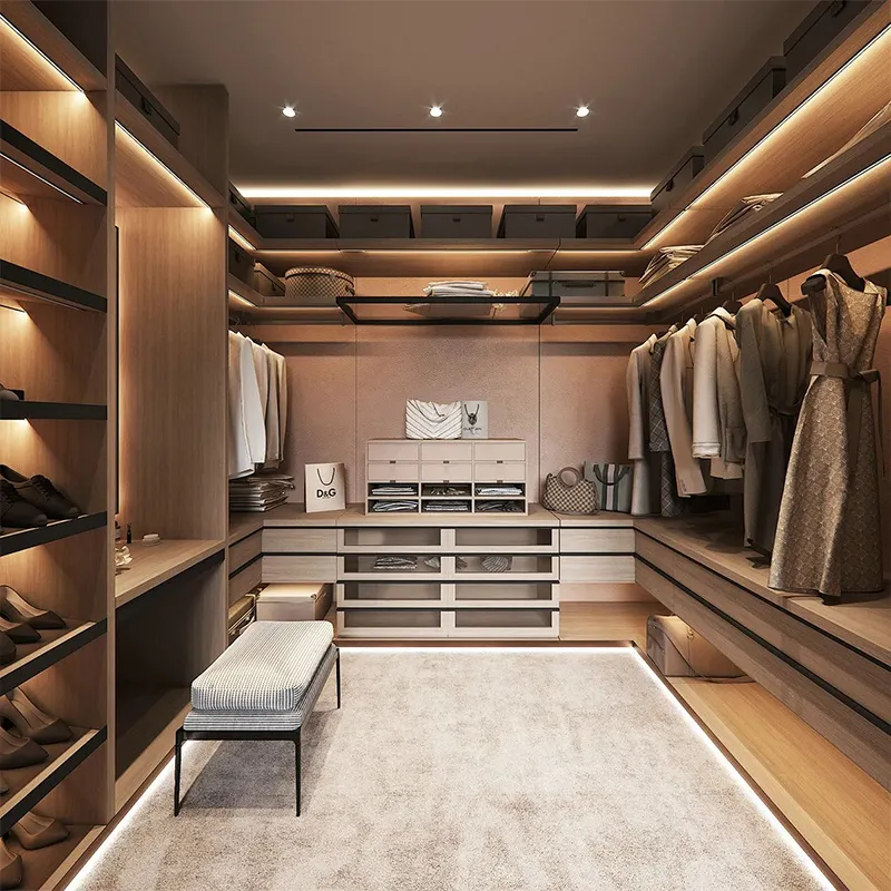 Atacado Roupeiros Set Quarto Armário De Alumínio Pequena Caminhada No Armário Roupas Fome Custom Bedroom Walk-In Closets