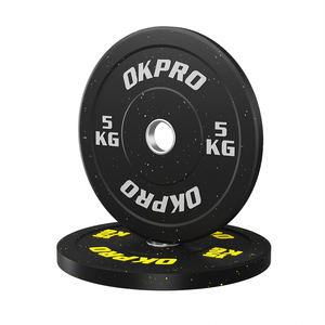OKPRO suministro de fábrica logotipo personalizado Fitness Color 5KG 10KG 15KG 20KG 25KG Placa de barra discos miga Placa de parachoques de goma - Product Image 5