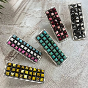 Bague Ajustable en Argent Sterling Fait Main avec Multiples Pierres Bague de Mariage pour Femmes - Product Image 1