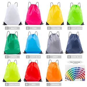 Sac à dos de sport en polyester de haute qualité avec logo personnalisé, sac de gym imperméable, sacs à dos à cordon pour le fitness, services d'impression - Product Image 3
