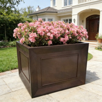 Jardinières carrées grandes et durables en acier galvanisé avec revêtement en poudre, résistantes à la poussière, pour l'intérieur et l'extérieur, pour plantes d'intérieur
