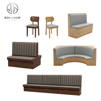 Ensemble de mobilier commercial en cuir pour hôtel, café, restaurant : banquette demi-courbe, table et chaises en marbre