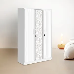 Wholesale 3 Door Metal Cabinet Wardrobes Bedroom Storage Closet Organizer