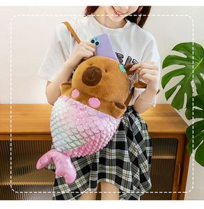 ตุ๊กตาคาปิบาร่านุ่มนิ่มใยฝ้าย PP สำหรับเด็ก (7-14 ปี) กระเป๋าเป้สะพายหลังรูปนางเงือกน่ารัก ตุ๊กตากอดได้ ขายส่ง - Product Image 6