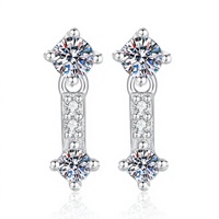 925 Sterling Silber Ohrstecker Diamantform Ohrringe für Frauen Französischer Vintage-Schmuck ODM OEM Maßgefertigter Moissanit-Schmuck